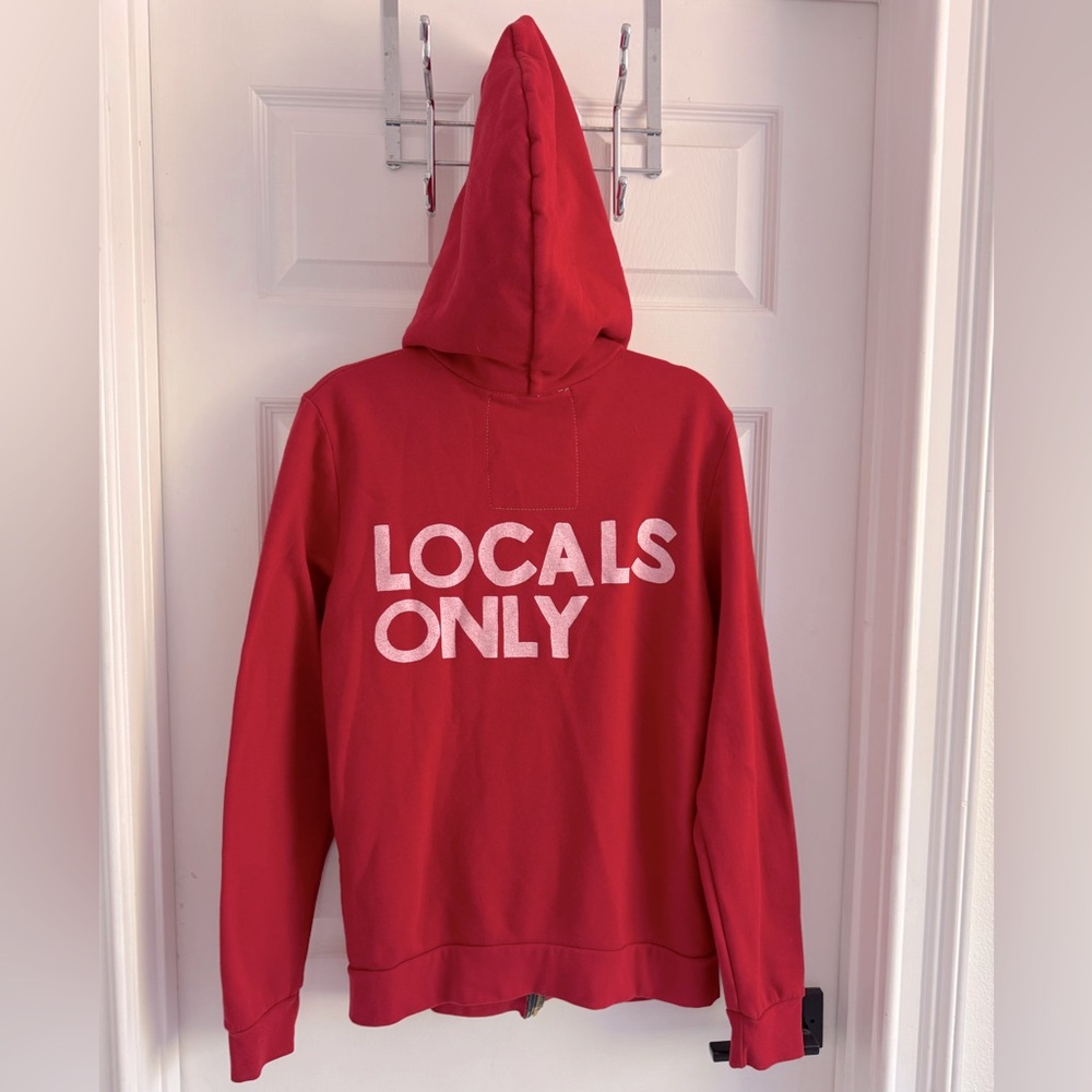 Aviator Nation - Locals Only Zip Up Hoodie - Red - Large
